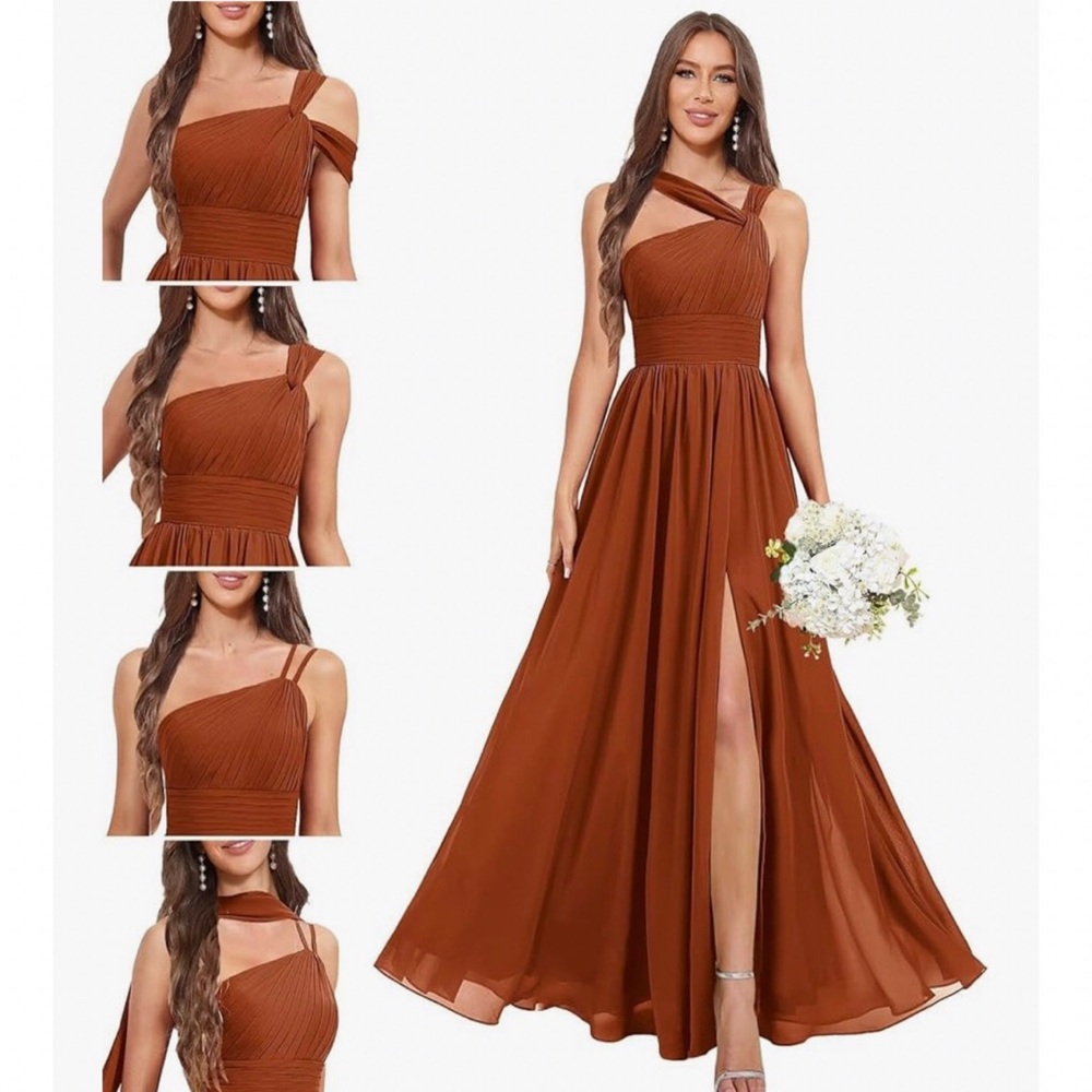 NWT Elegant Burnt Orange Multiway Evening Gown